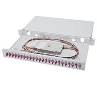 DIGITUS Boîte d'épissure Fibre Optique 24 coupleurs - LC - OM4-1U 19 Pouces - Multi-Mode Duplex - avec Cassette d'épissure - Montage en Rack
