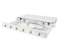 DIGITUS Boîte d'épissure Fibre Optique 6 coupleurs - LC/APC - OS2-1U 19 Pouces - monomode Duplex - avec Cassette d'épissure - Montage en Rack - Gris