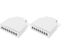 DIGITUS Boîte d'épissure Fibre Optique - Montage sur Rail DIN - 8 Ports - pour coupleurs LC Duplex - boîtier métallique (Lot de 2)