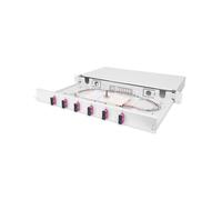 Digitus Boîte d'épissure FO 1U 6xSC DX OM4 DN-96320-4 - Acier Gris 483x243x44mm avec cassette, pigtails couleur et raccords