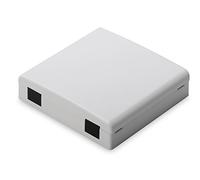 DIGITUS Boîtier de Distribution Fibre Optique - 2X SC Simplex ou 2X LC Duplex - Prise de raccordement FTTH - Fibre Optique - Gris