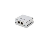 Digitus Boîtier de Montage en Saillie Cat 6 Argent, 2 Ports RJ45, Installation LSA, 65x55mm, DN-93711