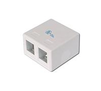 DIGITUS Boîtier de raccordement - 2 ports - Pour modules Keystone - Point de consolidation Boîtier apparent - Modulaire - Boîtier réseau - Blanc