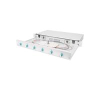 DIGITUS boîte d'épissure fibre optique 6 couplages - LC - OM3-1U - 19 pouces - Multi-Mode Simplex - Avec cassette d'épissure - montage en rack