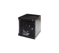 Digitus Boîtier Mural 10" 6U 312x300mm Acier Noir RAL9005 Porte Verre Sécurité IP20 Charge 30kg Rails 10" Ajustables DN-10-06U-B
