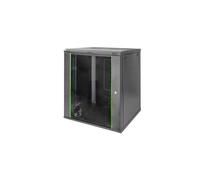 Digitus Boîtier Mural Dynamic Basic 16U 600x600mm Acier Noir RAL 9005, Porte en Verre, Rails 19" Réglables, Charge Max. 60kg, IP20 DN-19-16U-6/6-EC-SW