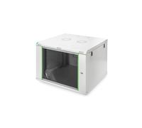 Digitus Boîtier Mural Dynamic Basic 7U 600x600mm Acier Gris RAL 7035 Porte Verre Rails 19" Réglables, Charge Max 60kg, IP20, Panneaux Amovibles