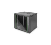 Digitus Boîtier Mural Dynamic Basic 9U 600x600mm Acier Noir RAL 9005 Porte Verre Rails 19" Réglables IP20 Charge 60kg DN-19-09U-6/6-EC-SW