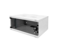 Digitus Boîtier Mural SOHO 4U 540x400mm Gris RAL7035, Porte Verre, Rack 19" Réglable, Acier 1.5mm, Charge 60kg, IP20, Livré Non Monté DN-38010