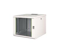 Digitus Boîtier Mural Unique 9U 600x600mm Gris RAL 7035, Porte Vitrée, Acier, Charge 100kg, IP20, Rails 19", DN-19-09U-6/6