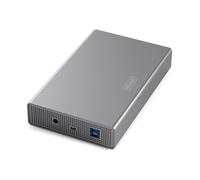USB 3.0 enclosure for 3.5" SATA III SSD/HDD max. 16 TB with power supply, aluminium