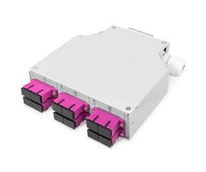 DIGITUS Boîtier pour rail DIN à fibres optiques, MM-OM4, équipé, avec adaptateur SC et pigtail
