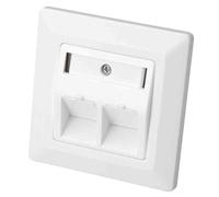 Faceplate for Keystone Jacks, 2x RJ45 dust cover, 80x80 + central plate, pure white