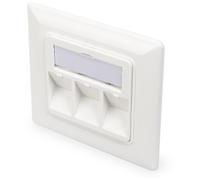 Digitus Boîtier vide pour modules Keystone, cadre de 80 x 80 mm + plaque centrale de 50x50 mm