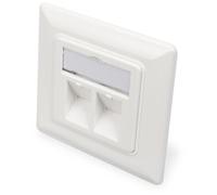 Digitus Boîtier vide pour modules Keystone, cadre de 80 x 80 mm + plaque centrale de 50x50 mm