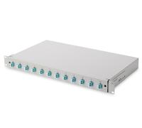 DIGITUS Box de Epissure Fibre Optique 12 Coupleurs LC - OM3- 1U 19 pouces - Multimode Duplex - Avec Cassette de Epissure - Montage en Rack