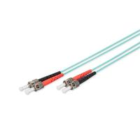 Digitus Câble fibre DK-2511-01/3 ST à ST Duplex OM3 50/125 µm 1 m Turquoise 1/10/40/100 Gbit/s