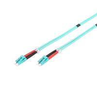 DIGITUS Câble à fibre optique OM3 - 10 m - LC vers LC - Câble à FO duplex | 1/10/40/100 Gbit/s - Câble LAN à fibre optique multimode MM - Type de fibre : 50/125 µ - Turquoise (Aqua)