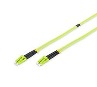 DIGITUS Câble à fibre optique OM5 - 1 m - LC vers LC - Câble à FO duplex | 1/10/40/100 Gbit/s - Câble LAN en fibre optique multimode MM - Type de fibre : 50/125 µ - Vert citron (Lime Green)