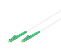DIGITUS Câble à fibre optique OS2 - 10 m - LC(APC) vers LC(APC) - Blindé - FO simplex - Câble LAN FO monomode SM - Type de fibre : 9/125 µ - LSZH - Blanc
