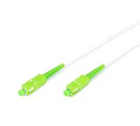 DIGITUS Câble à fibre optique OS2 - 10 m - SC(APC) vers SC(APC) - Blindé - FO simplex - Câble LAN FO monomode SM - Type de fibre : 9/125 µ - Blanc