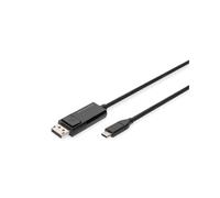 Digitus Câble Adaptateur Bidirectionnel USB-C vers DisplayPort 1.4 M/M 2m - 8K 30Hz / 4K 144Hz / 2K 165Hz - DP Alt Mode - Noir - AK-300334-020-S