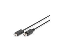 Digitus Câble Adaptateur DisplayPort 1.2 vers HDMI Type A, 2m, Mâle/Mâle, Résolution 4K (3840x2160) 60Hz, HDCP, Compatible 3D, Cuivre, Noir