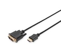 DIGITUS Câble d’adaptateur HDMI - 3 m - HDMI Type A (Standard) - DVI-D - Nickel - 1920 x 1080 pixels - Cuivre
