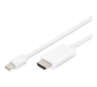 DisplayPort adapter cable, mini DP - HDMI type A M/M, 2.0m, DP 1.2_HDMI 2.0, 4K/60Hz, wh
