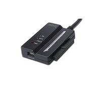 DIGITUS Câble Adaptateur pour Disque Dur - Convertisseur USB 3.0 vers SATA2/IDE - pour SSDs/HDDs 2,5/3,5" - Taux de Transfert de données 5 Gbit/s - Adaptateur Secteur Inclus - Plug & Play - Noir