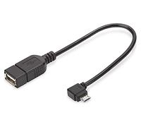 DIGITUS Câble adaptateur USB 2.0 - 0,15 m - USB Micro B (mâle) vers Type A (femelle) - 480 Mbps - Noir