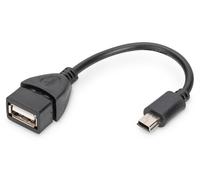 Digitus Câble adaptateur USB 2.0 OTG mini-B vers A M/F 0,2 m conforme USB 2.0 bl