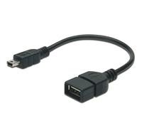 DIGITUS Cable adaptateur USB 2.0 OTG type mini B mâle/A femelle Noir 20 cm