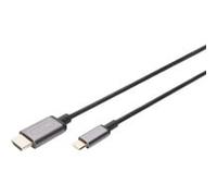 Digitus Adaptateur USB-C vers HDMI DA-70821 1,8 m 4K/30Hz USB 3.2 Gen1 Noir boîtier métal