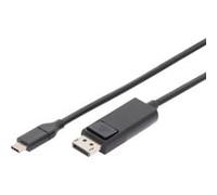Digitus Câble adaptateur USB Type-C vers DP M/M 2,0 m 4K/60Hz 32,4 GB bl gold
