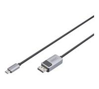 Digitus DB-300334-020-S DisplayPort / USB-C® Adaptateur [1x USB-C® - 1x DisplayPort mâle] noir blindé, rond 2 m