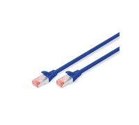 Digitus Câble CAT 6 S/FTP 0.5m Bleu - RJ45 Mâle vers RJ45 Mâle - Cuivre AWG27/7 - 250 MHz - LSZH - Compatible PoE+ - DK-1644-005/B