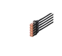 Digitus Câble CAT 6 S/FTP 10m Noir, Connecteurs RJ-45 Mâle, Cuivre, LSZH, AWG 27/7, Blindage S-STP, Compatible PoE+, Normes ISO/IEC 11801 & DIN EN 50173