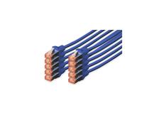 Digitus Câble CAT6 S/FTP 2m Bleu - Conducteur Cuivre AWG27/7 - Connecteurs RJ45 Mâle - Gaine LSZH - Kit de 10 unités DK-1644-020-B-10