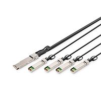 DIGITUS Câble DAC (Direct Attach Copper), 1x QSFP+ 40G vers 4X SFP+, 1 m