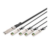Digitus Câble DAC (Direct Attach Copper), 1x QSFP+ 40G vers 4x SFP+, 2 m
