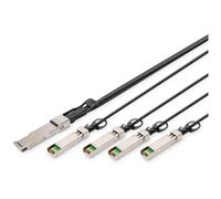 Digitus Câble DAC (Direct Attach Copper), 1x QSFP+ 40G vers 4x SFP+, 3 m