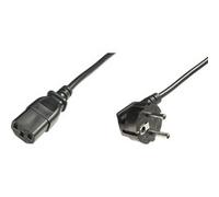 Digitus Câble d'alimentation CEE 7/7 (Type F) coudé 90° C13 M/F 1,8 m H05VV-F3G 0,75 mm² noir