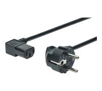 Digitus Cordon d'alimentation CEE 7/7 (Type F) C13 – coudé 90°, mâle/femelle, 1,8 m, noir
