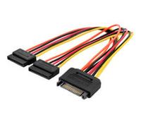Digitus Câble d'alimentation ak-430405-003-M interne 0,3 m SATA 2x15 broches Noir Rouge Jaune