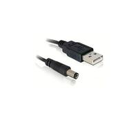 DIGITUS Câble d'alimentation USB, connecteur DC 5.5 x 2.1 mm, USB A, M/M, Noir, 1 m