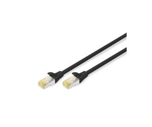 Digitus Câble de Brassage CAT 6A S/FTP 0.5m Noir, Connecteurs RJ-45 Mâle, Conducteur Cuivre, AWG 26/7, Gaine LSZH, Blindage S-STP, Cat6a 500MHz