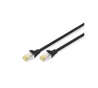 Digitus Câble de Brassage CAT 6A S/FTP 7m Noir, Cuivre AWG26/7, Connecteurs RJ-45 Mâle Plaqué Or, Bande Passante 500MHz, Gaine LSZH, IEC 60332-1/3