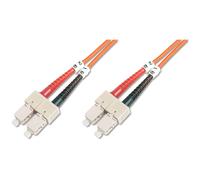 DIGITUS LWL câble patch OM2 - 3 m SC vers SC câble fibre optique - LSZH - Duplex Multimode 50/125µ - 10 GBit/s - Orange