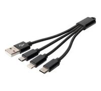 Digitus Câble de charge 3-en-1 – USB A, Lightning, Micro USB, USB-C